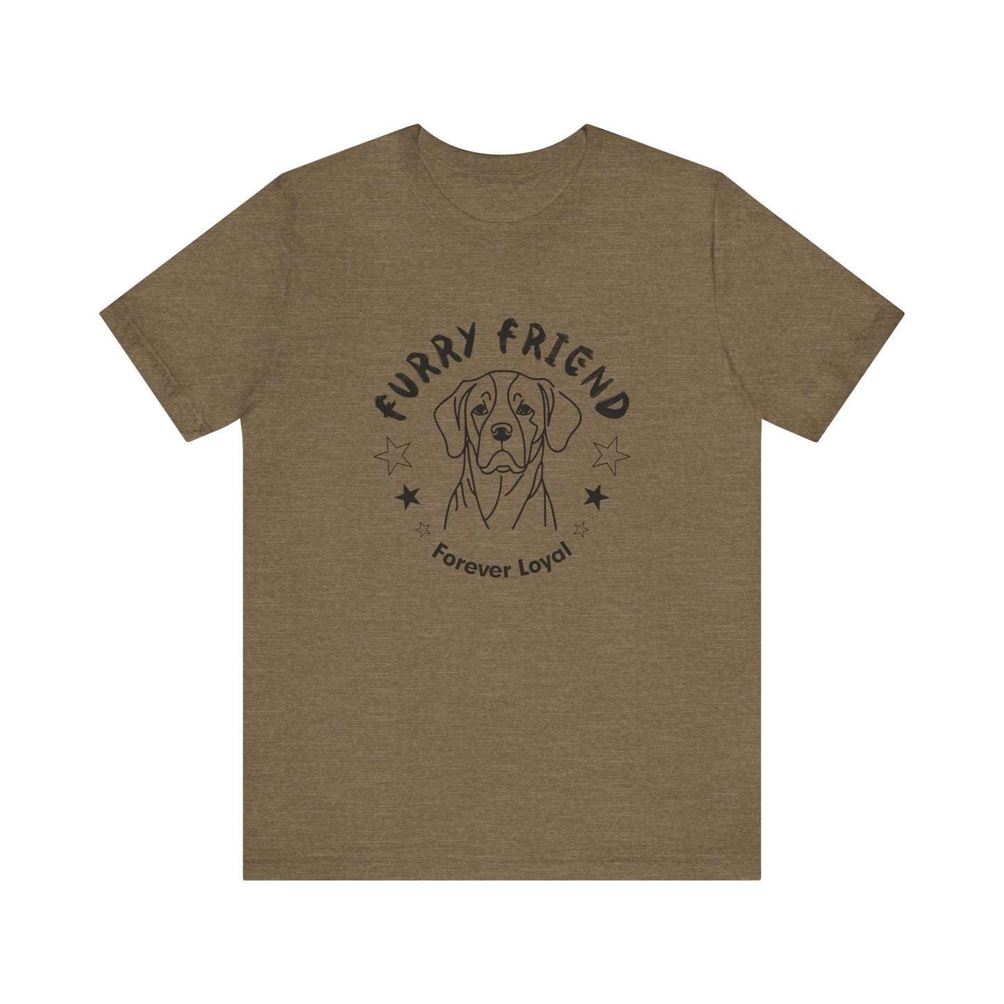 Furry Friend Dog Tee, Dog Lover Graphic Shirt, Animal Sketch Illustration Top, Cute Pooch Outline Tshirt, Pet Owner Gift, Canine