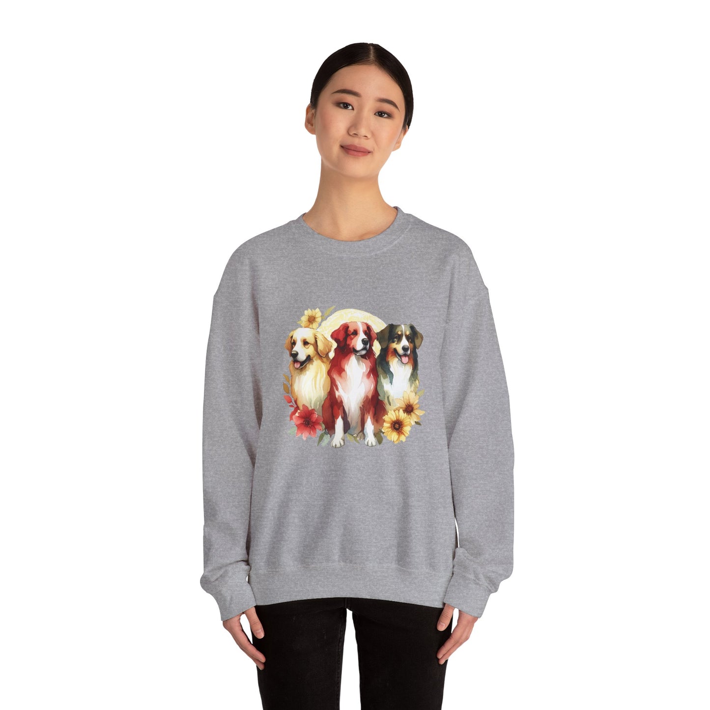 Custom Three Dogs Sweatshirt, Custom Pet Sweatshirt, Custom Dog Shirt, Dog Remembrance Gift, Dog Lover Animal Sweatshirt