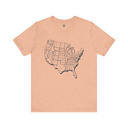 USA Map Tshirt, United States Tee, America Graphic Shirt, Patriotic Top, Fourth of July Gift