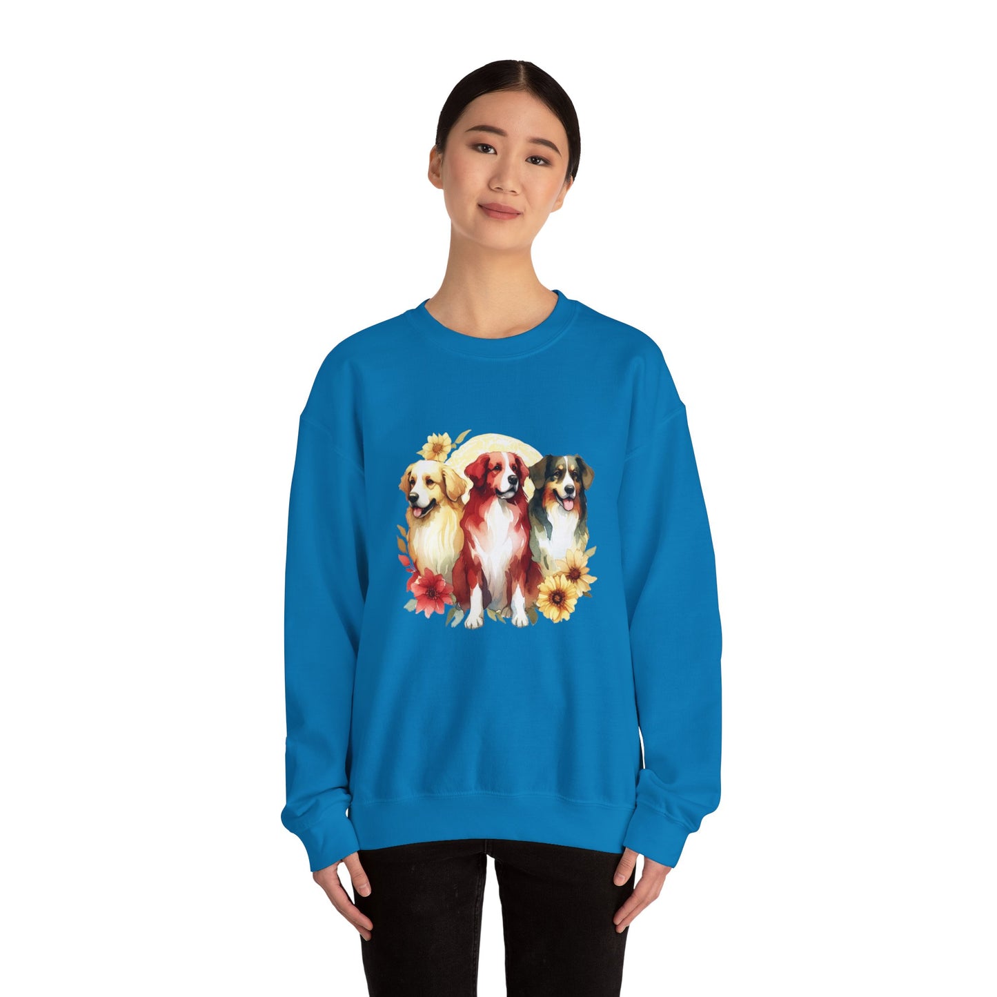 Custom Three Dogs Sweatshirt, Custom Pet Sweatshirt, Custom Dog Shirt, Dog Remembrance Gift, Dog Lover Animal Sweatshirt