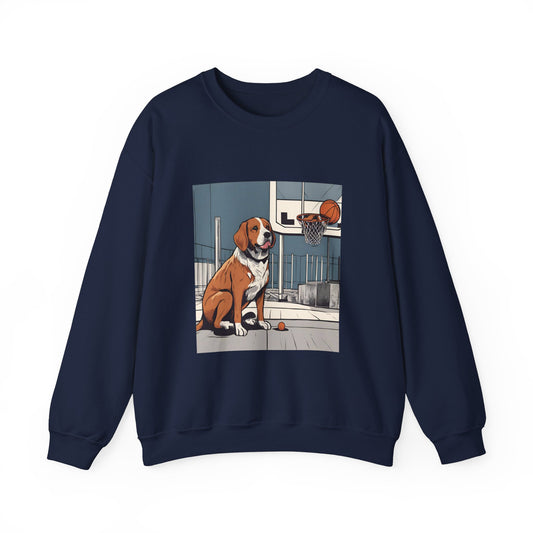 Basketball Dog Crewneck Sweatshirt. Custom Dog Shirt, Ladies / Men Shirt, Holiday Gift for Boyfriend / Girlfriend, Animal Shirt