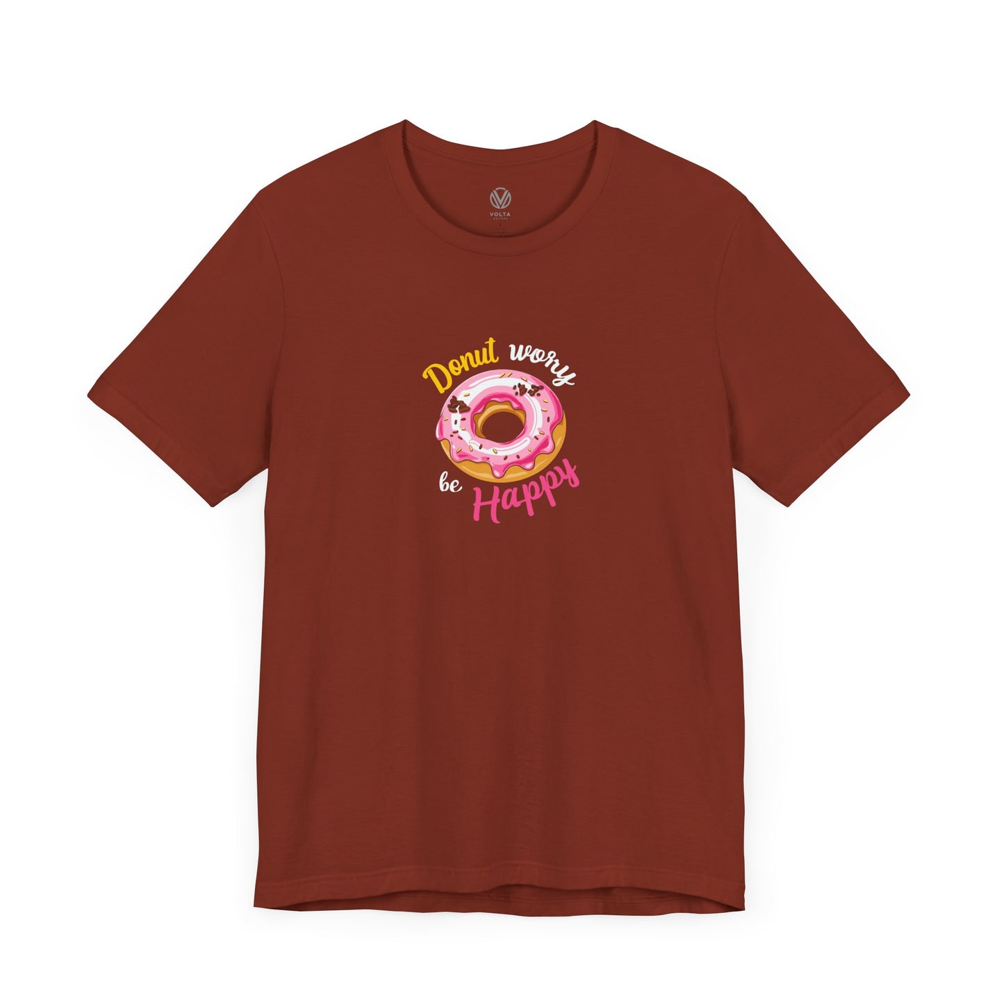 Donut Worry Be Happy Tee, Donut T-Shirt, Fun Graphic Tee, Motivational Shirt, Positive Inspirational Vibes Tee, Funny Quote Shirt