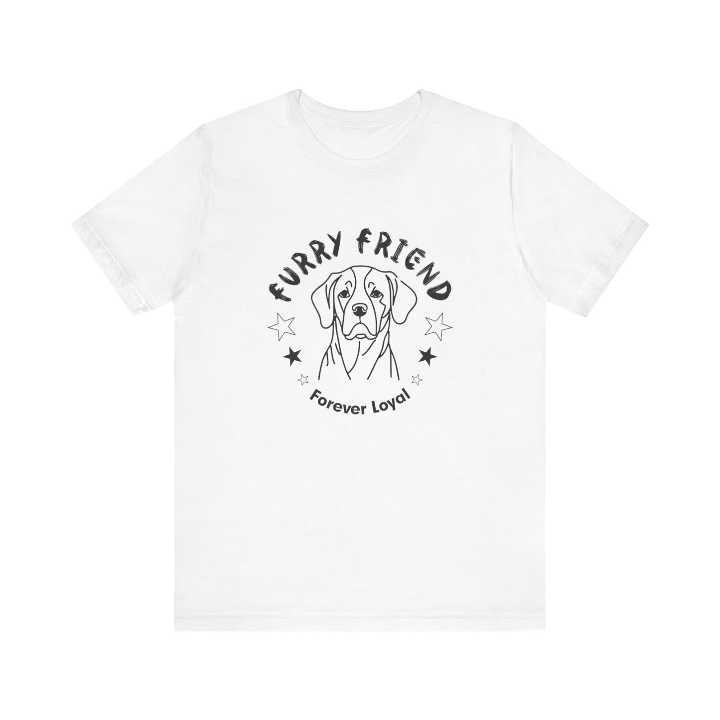 Furry Friend Dog Tee, Dog Lover Graphic Shirt, Animal Sketch Illustration Top, Cute Pooch Outline Tshirt, Pet Owner Gift, Canine