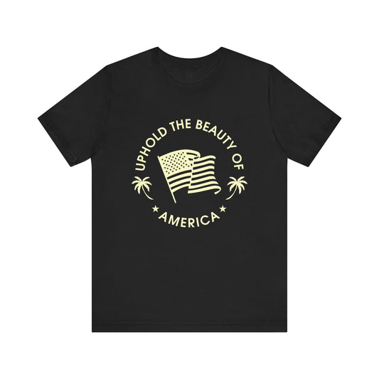 Patriotic Tee, American Pride Shirt, USA Graphic Top, Land of the Free Clothing, Fourth of July Apparel